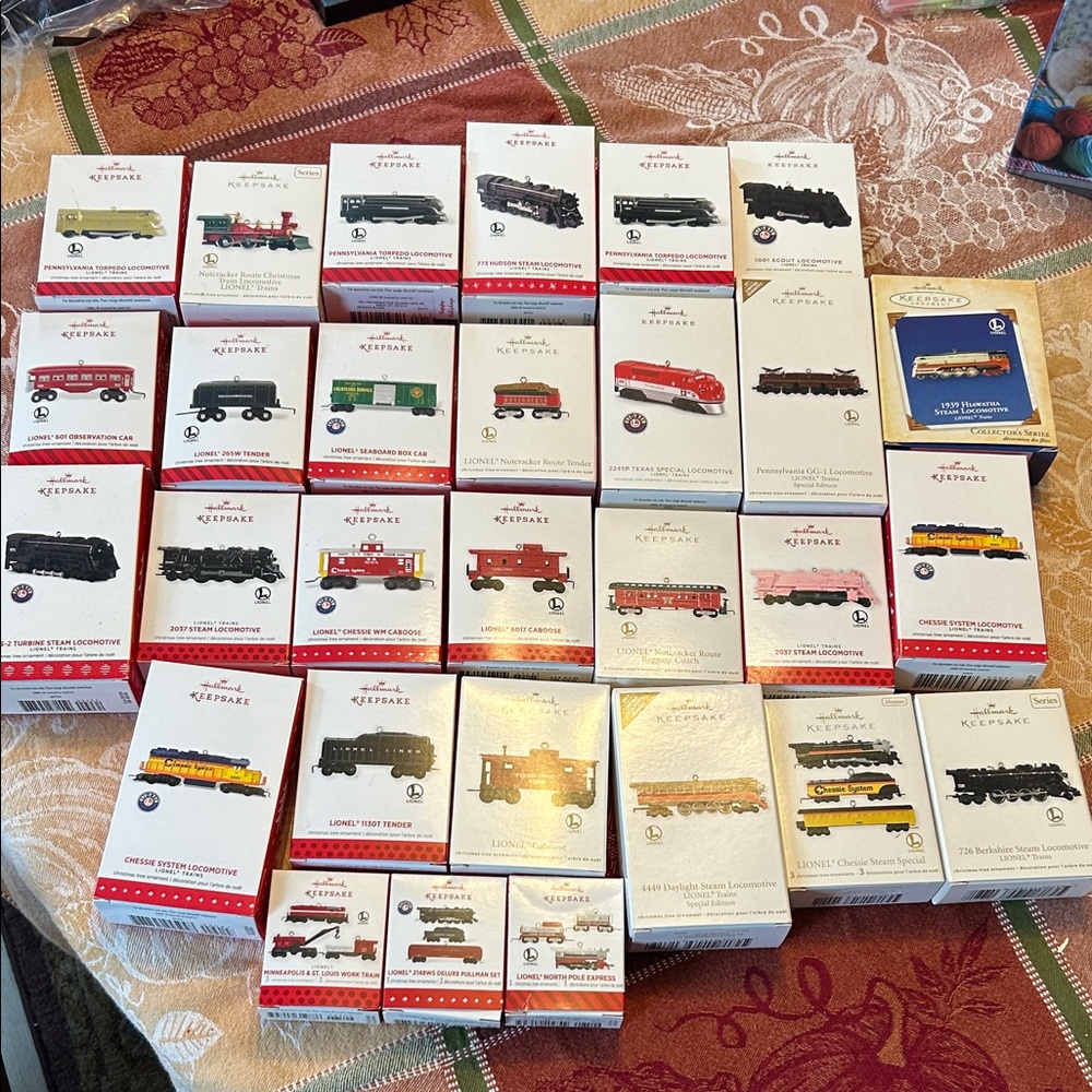 Hallmark Keepsake Train Ornament Set - Red, Black, Green